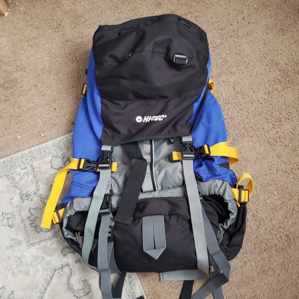 HI-TEC NOVA 55+10 BACKPACK FRAME ADJ BACK LENGTH PADDED AIR FLOW new without tag